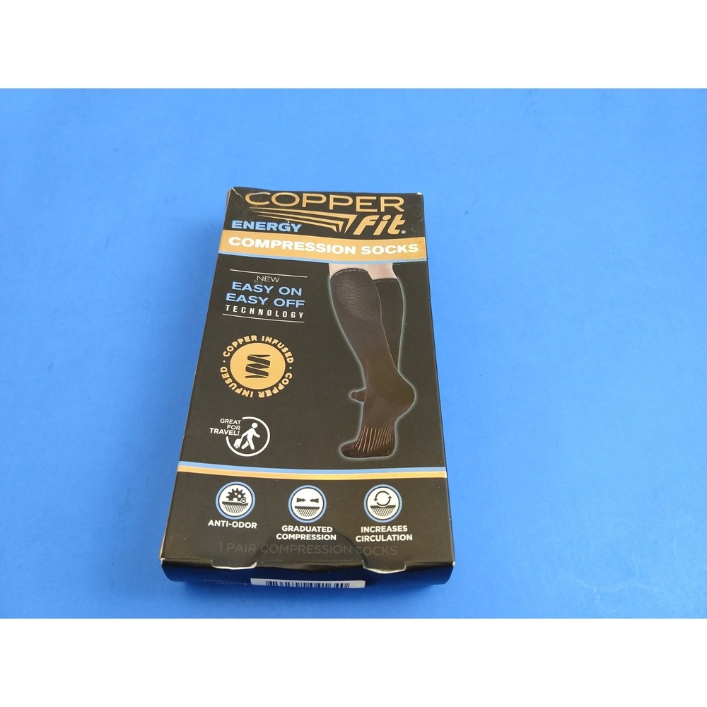 Copper Fit Energy Compression Socks Black S/M New CFCS2ORSM